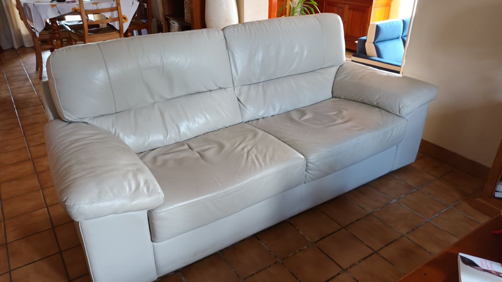 Achetez canapé cuir 3 places occasion, annonce vente à Blanquefort (33) WB171294390