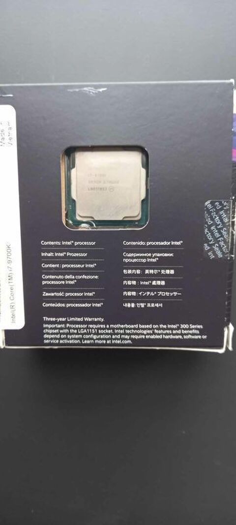 Processeur Intel Core? i7-8700K 12 Mo de cache, jusqu' 4,7 150 Saint-Just-en-Chausse (60)
