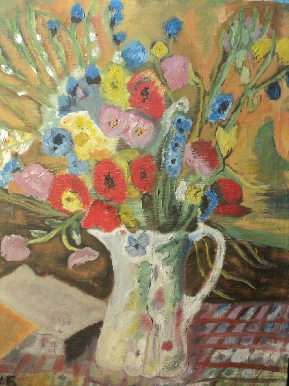 Tableau Nature Morte Bouquet Fleurs des Champs. Décoration