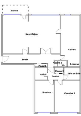  Appartement à vendre 3/4 pièces 82 m²