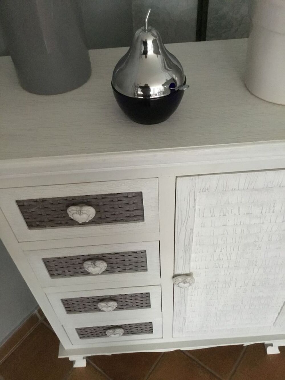 Confiturier rare 14 cm hauteur avec sa cuill&egrave;re Cuisine