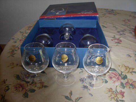 6 verres � cognac/armagnac en cristal d'Arques 25 cl neufs 6 Ch�n�railles (23)