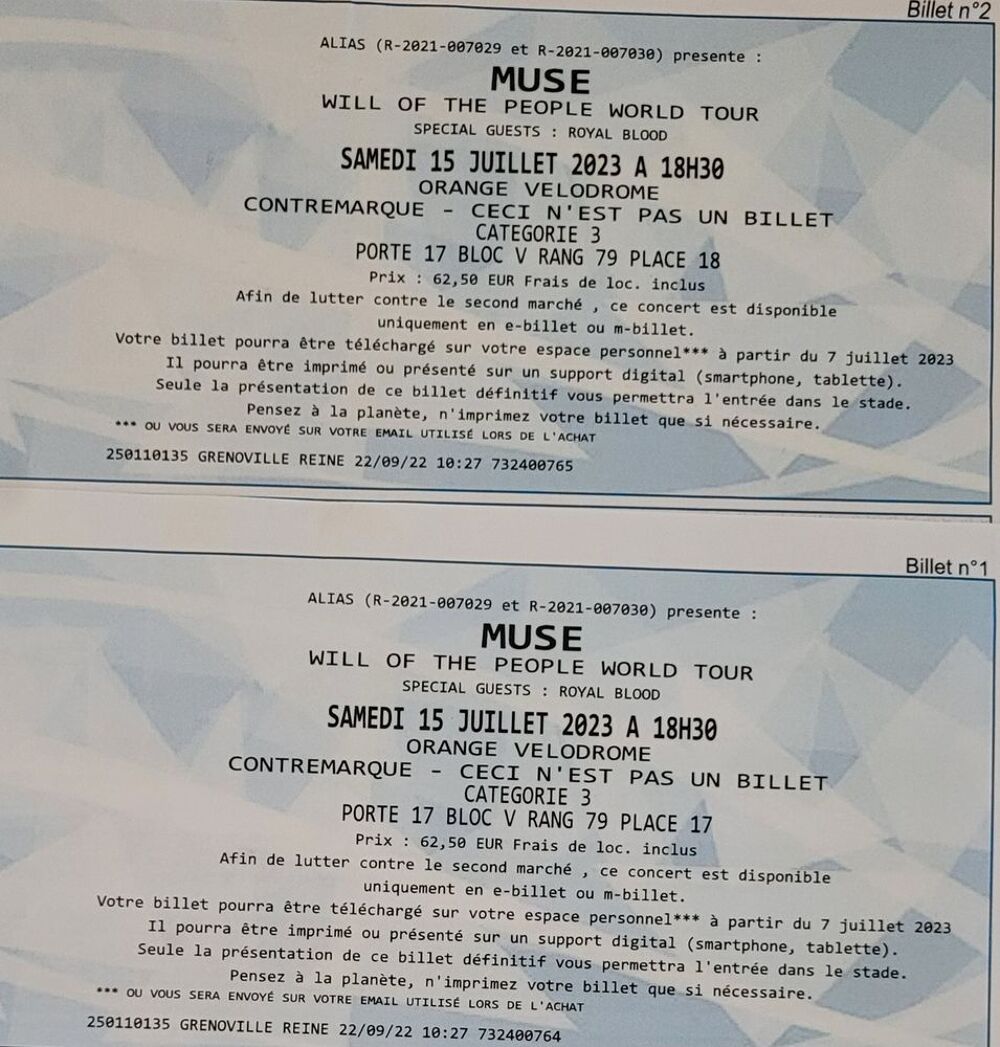 Concert Muse Billetterie