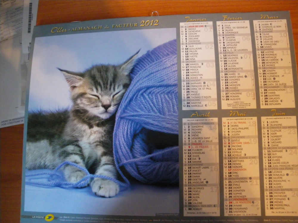 Calendrier LA POSTE 2012 Livres et BD
