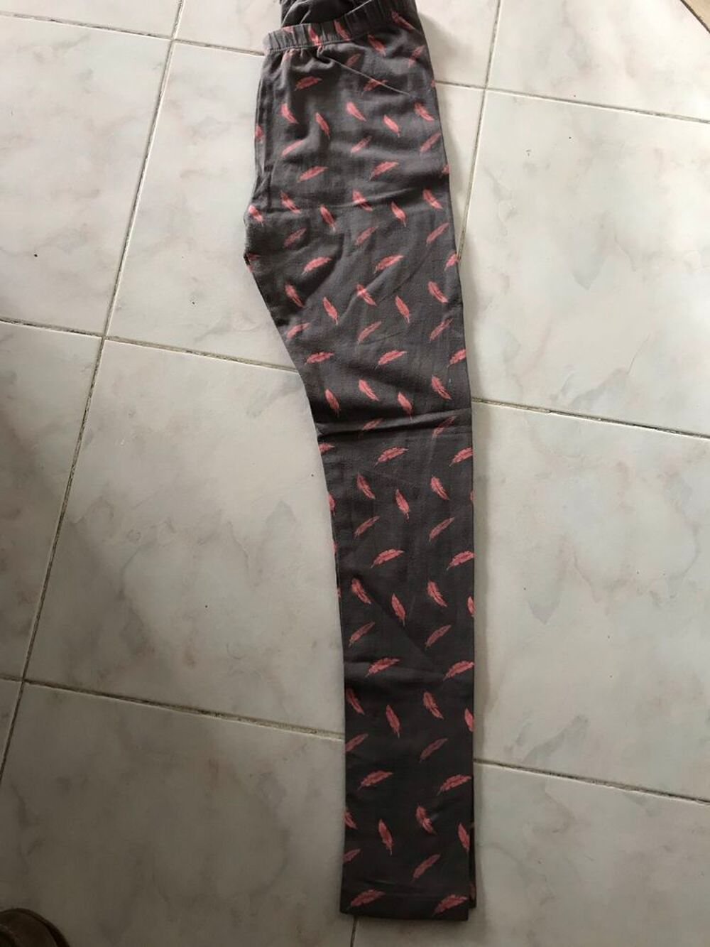 LEGGING 11.12 ANS GRIS/Feuilles ROSE Vêtements enfants
