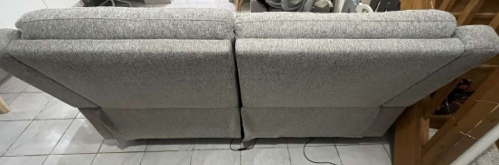 Canap&eacute; 3 places 2 relax tissu gris Meubles