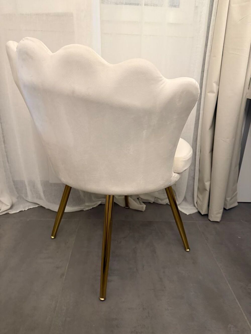 fauteuil coquillage velours beige €" Homcom Meubles