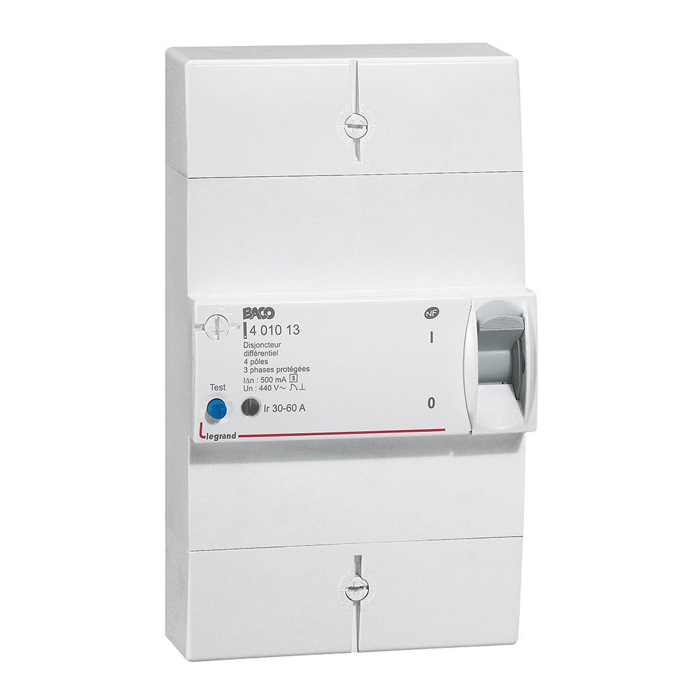 Legrand Disjoncteur de branchement Enedis t&eacute;trapolaire diff&eacute;rentiel 500mA s&eacute;lectif 60A Bricolage