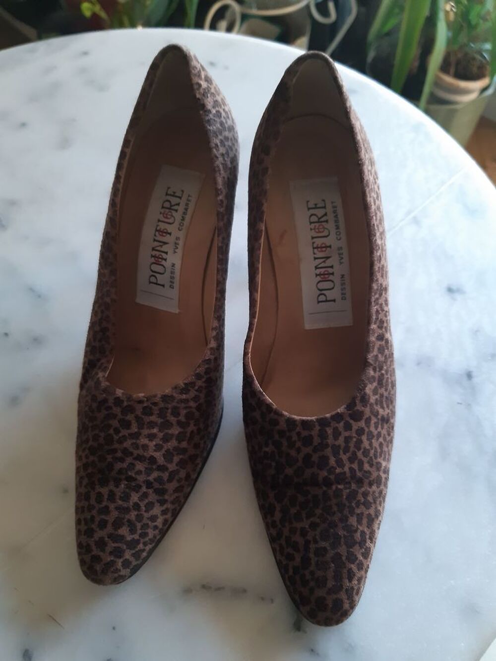 Escarpins noir "San Marina" et "pointure motif panth&egrave;re P36 Chaussures