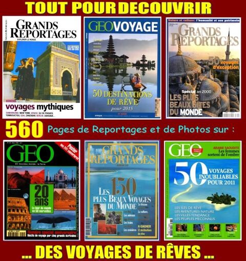 VOYAGES DE R�VE- g�o - MONDE  / prixportcompris 18 Lyon 2 (69)