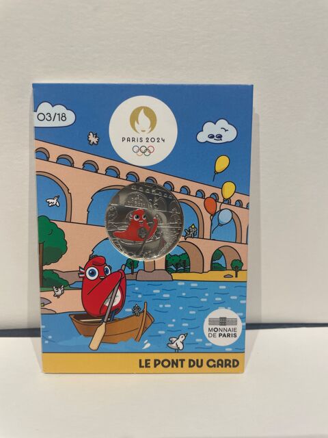 
Pi�ce Collection JO Paris 2024 10e ARGENT le Pont du Gard 27 Dourdan (91)