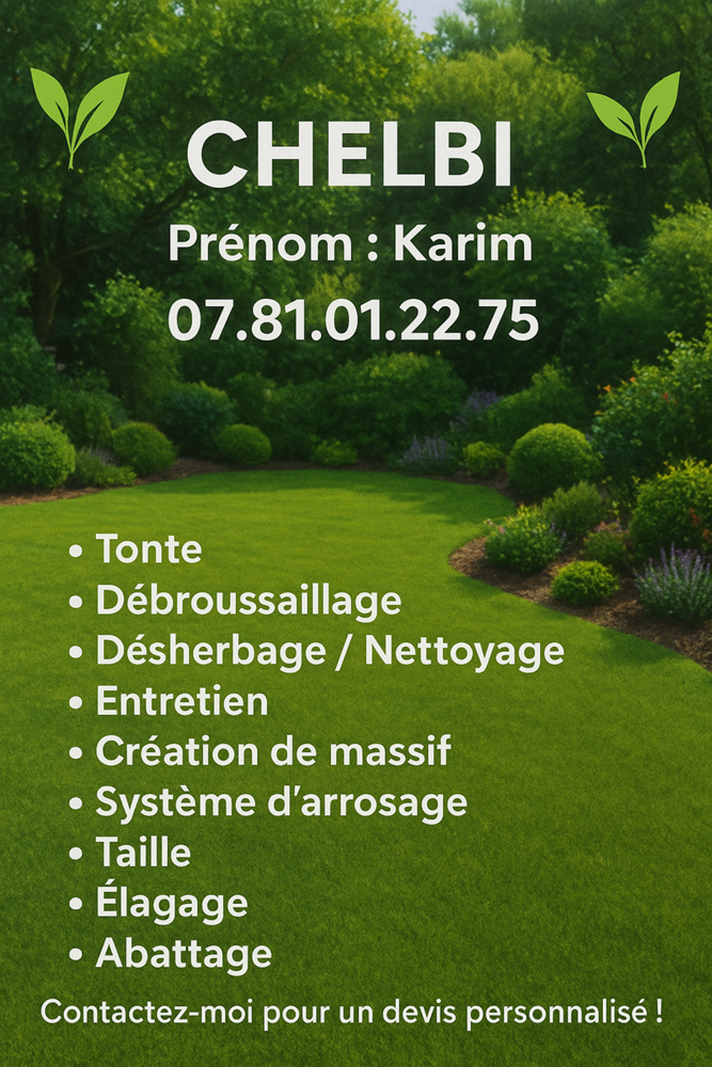   Jardinier paysagiste qualifié et diplômé  