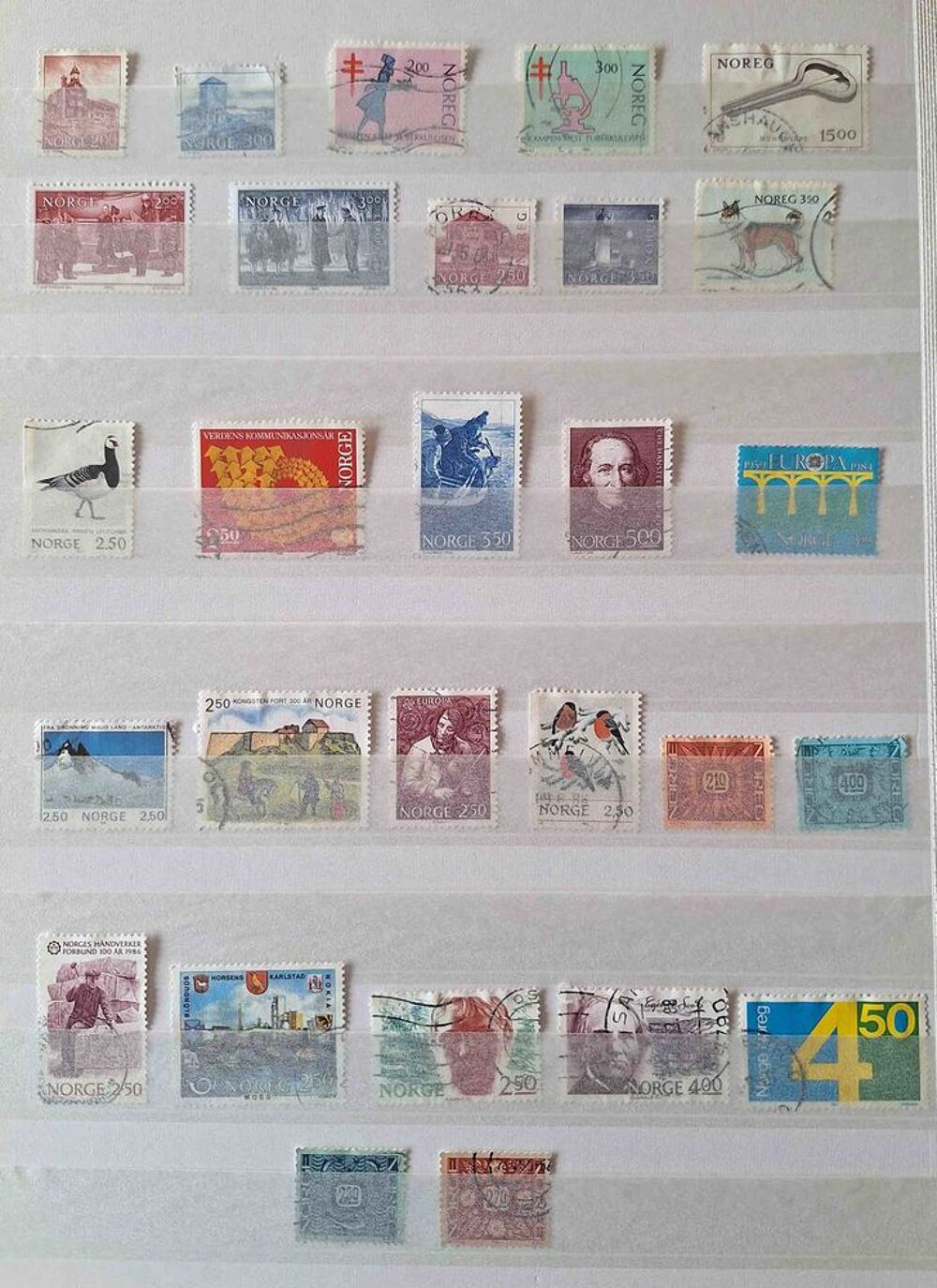S&eacute;rie de timbres de collection de Norv&egrave;ge 