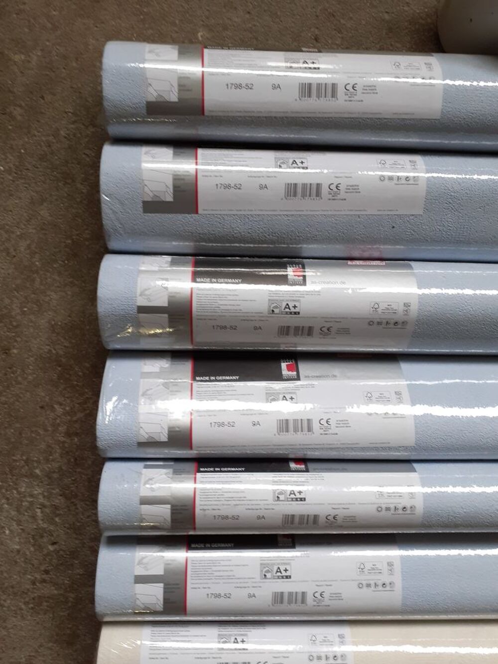 6 Rouleaux Papier Peint Bleu Décoration