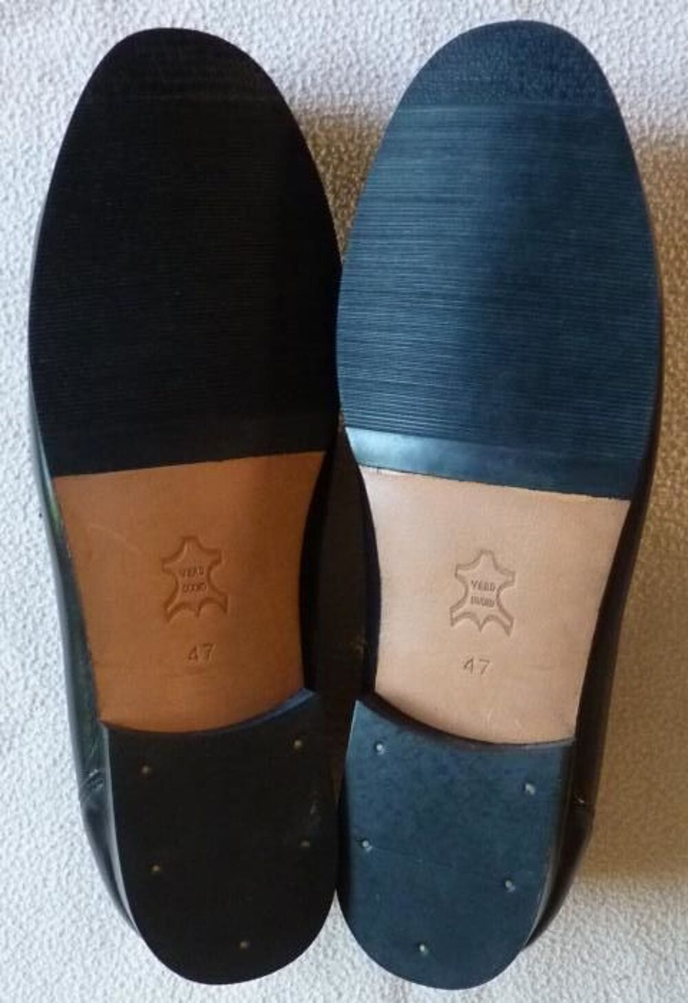 Mocassins P&eacute;diconfort pointure 47 en cuir noir pleine fleur Chaussures