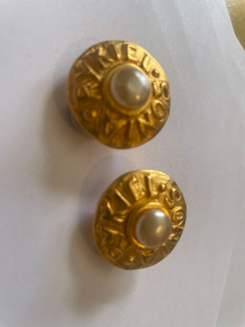 BO ronde inscription SR doré cabochon nacré Sonia Rykiel 180 Vigneux-sur-Seine (91)