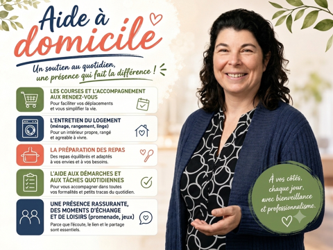 Aide à domicile - Courses, ménage, repas & accompagnement... 16380 Saint-germain-de-montbron
