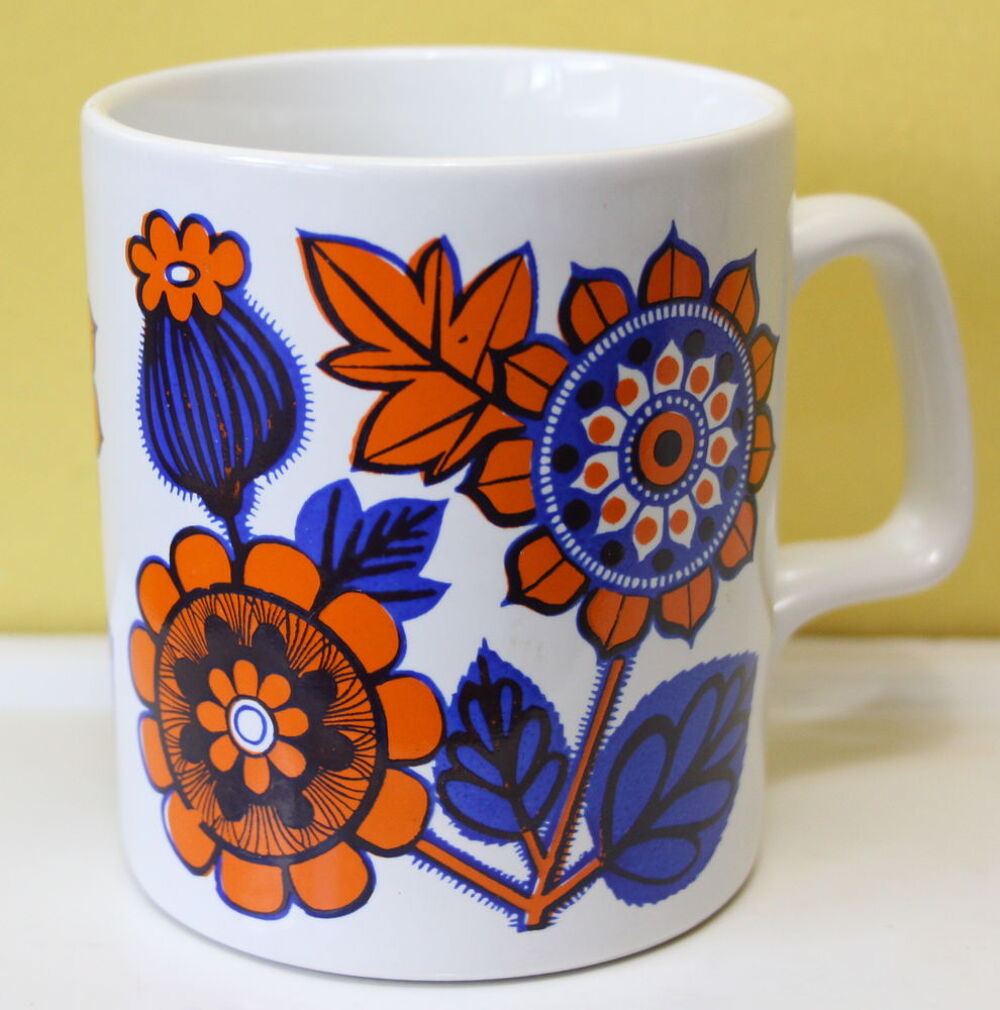 Tasse mug vintage 60 - 70 STAFFORDSHIRE POTTERIES ENGLAND fl Cuisine