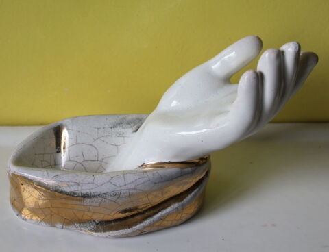 Baguier XIX�me en terre cuite verniss�e blanche Vieux Paris 80 Issy-les-Moulineaux (92)