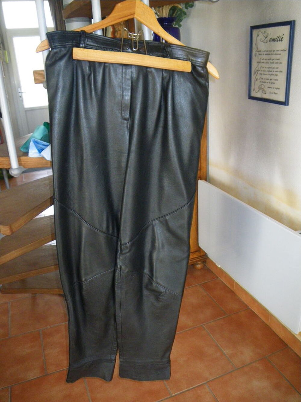 Manteau Trois Quart Cuir Dain et Pantalon Vêtements