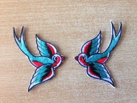 �cusson paire d'hirondelles turquoise 6x7 cm 4 Carnon Plage (34)