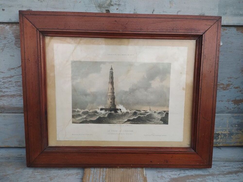 Tableau Phare de Cordouan Gironde Lithographie Mercereau 