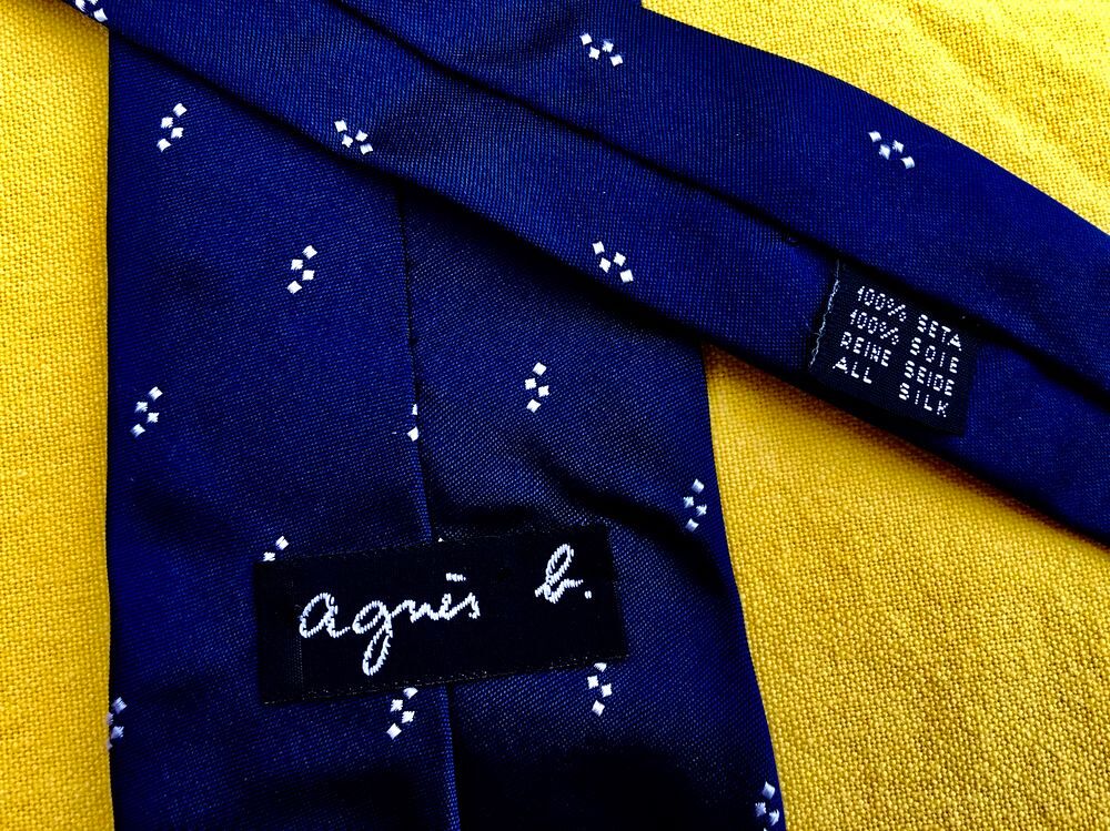 Cravate authentique Agn&egrave;s B, 100% soie, &Eacute;tat neuf Vtements