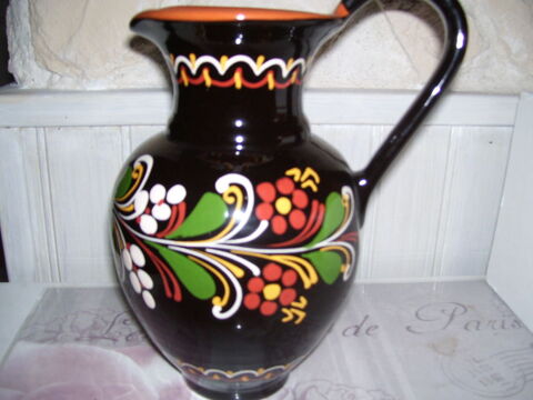 Vase en cramique dcor fleuri peint  la main 8 Estres-Saint-Denis (60)