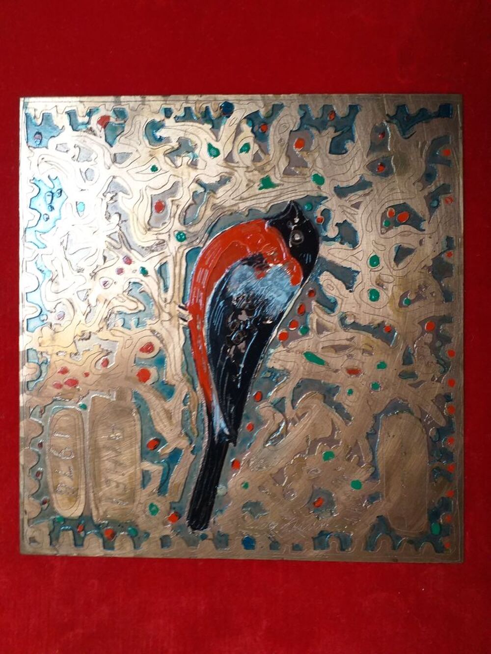 Plaque cuivre artiste ANIEL Décoration