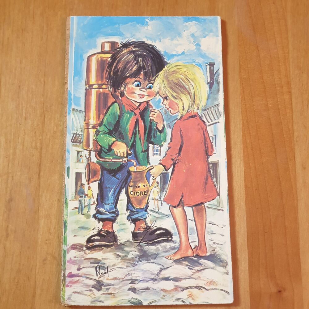 Poulbot sur bois Illustration sign&eacute;e No&euml;l 10,2 X 18,8 cm Décoration