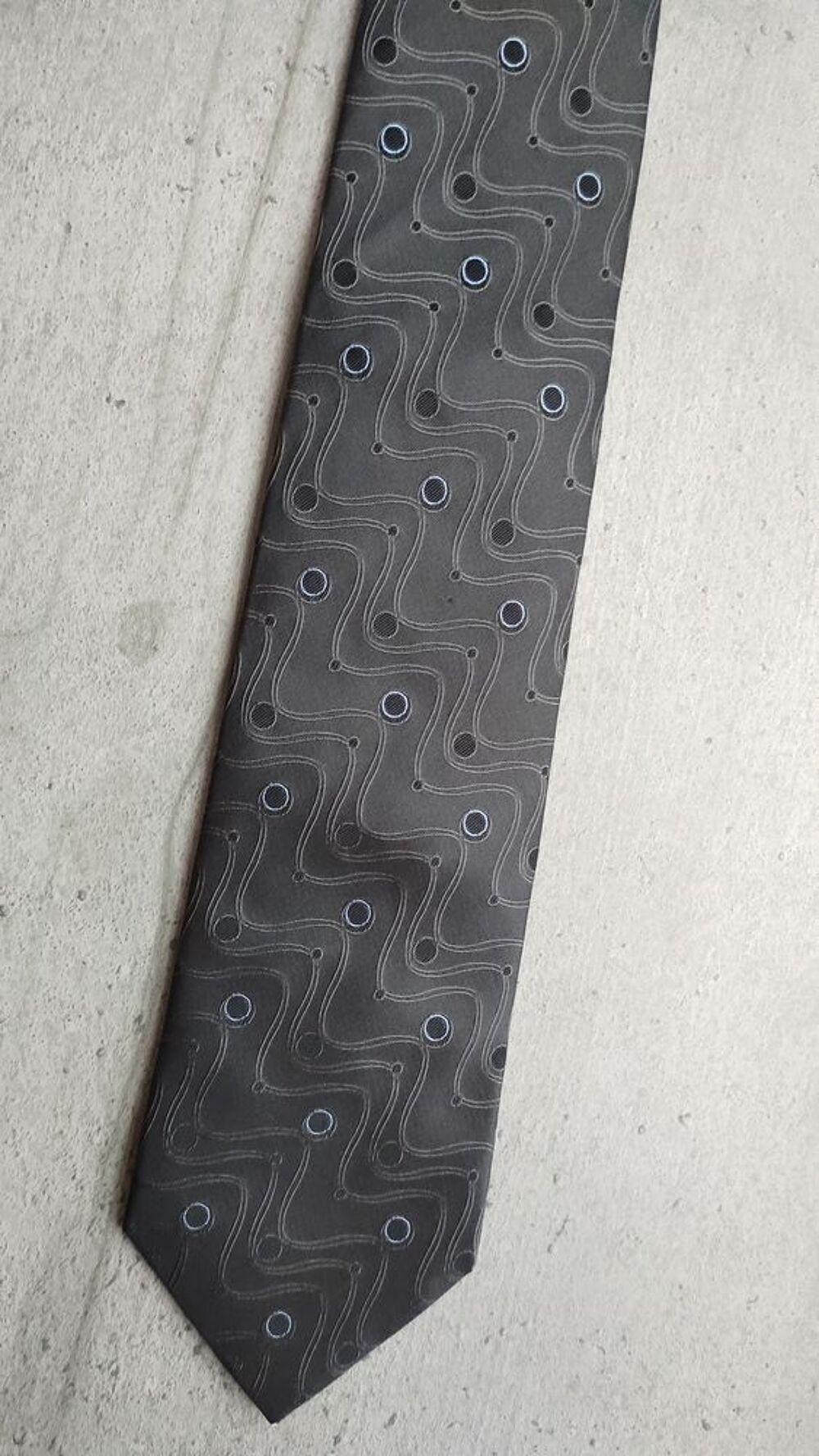 Cravate Brice 100% Soie - Gris Anthracite &agrave; Motifs Graphique Vêtements