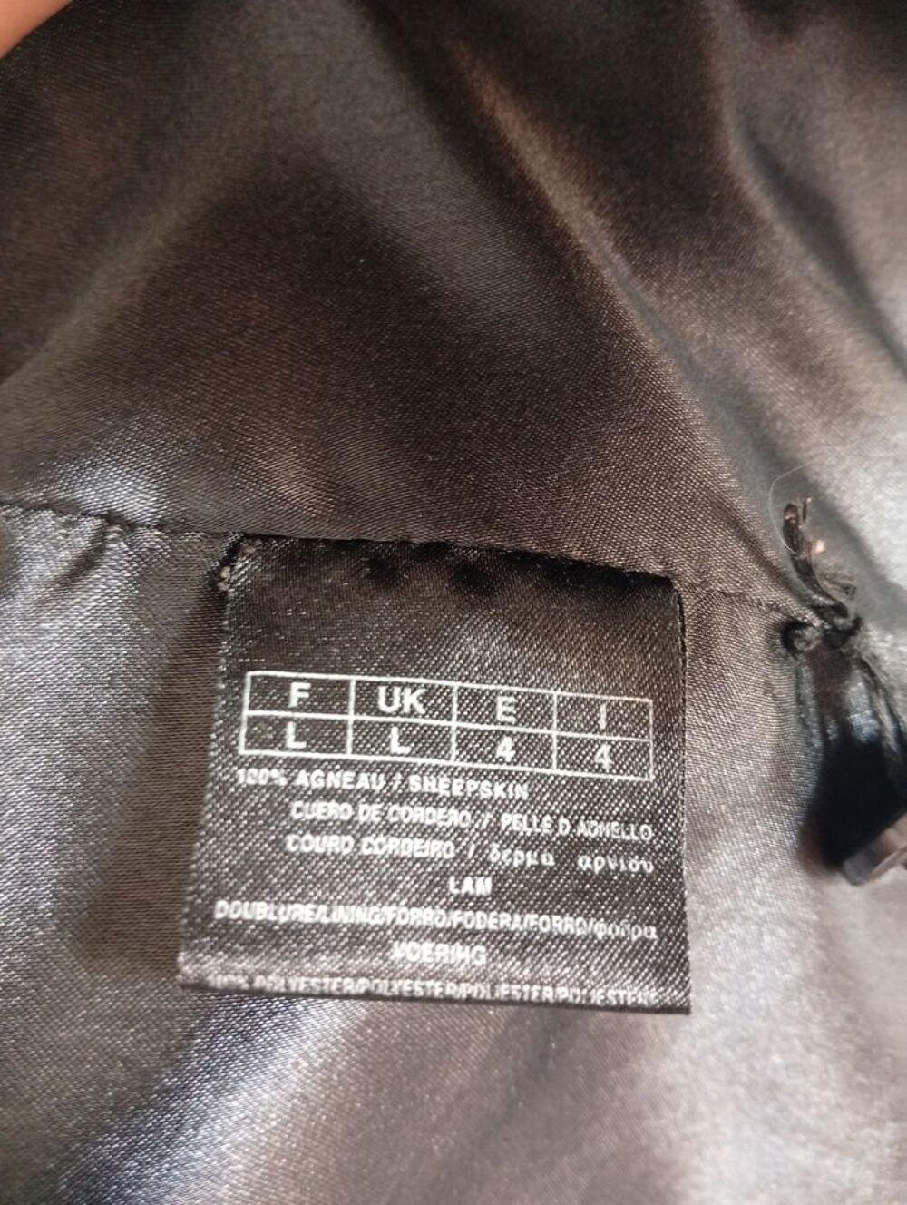 Veste longue en cuir noir Vêtements