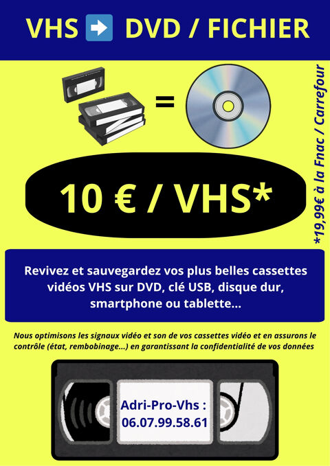 Vos VHS en fichiers/Dvd 0 44000 Nantes