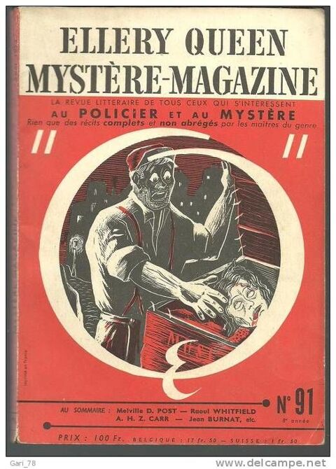 ELLERY QUEEN   MYSTERE-MAGAZINE   n° 91 de aout 1955 3 Montauban (82)