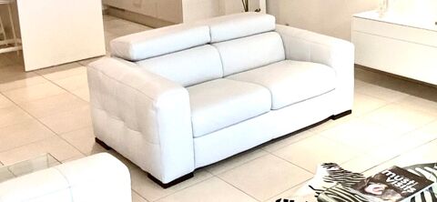 Canap cuir blanc 2 places 500 Rexpode (59)