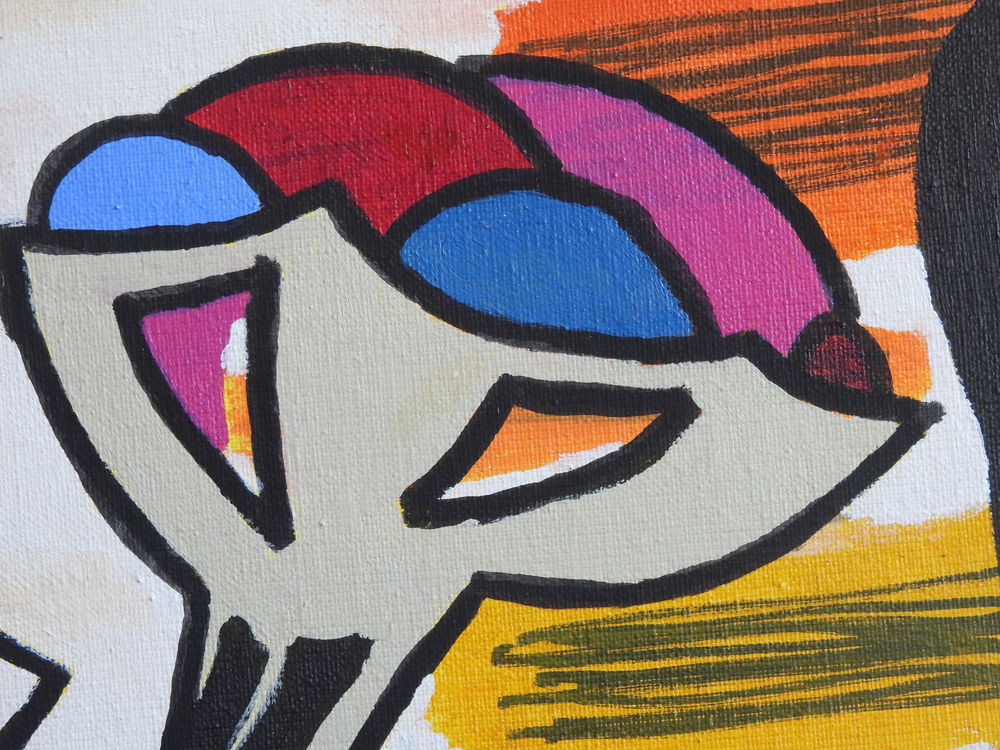 Acrylique sur toile - Le village englouti Décoration