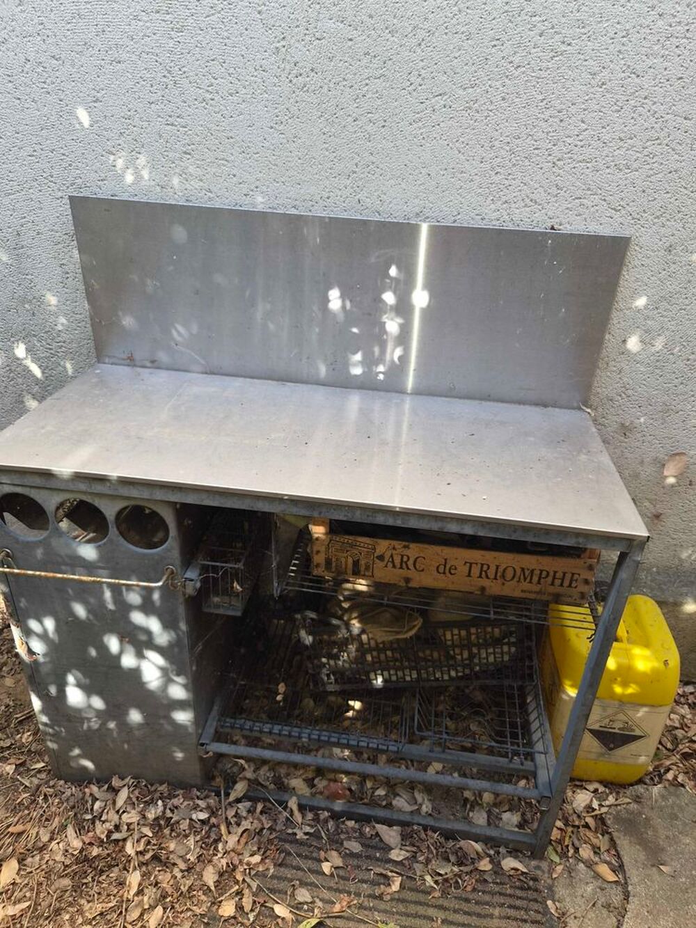 meuble ext&eacute;rieur inox pour plancha. Jardin