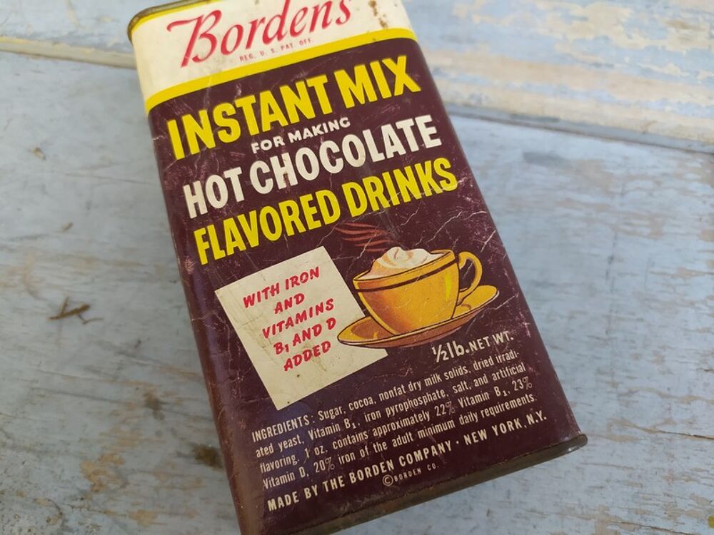 Ancienne Boite Publicitaire Borden's Chocolate US Tin Box 
