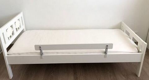 KRITTER Cadre lit et barrière de sécurité - blanc 70x160 cm