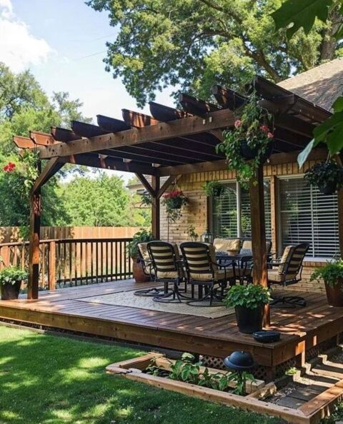 Pergola adossable bois 6x 3m  1765 Autouillet (78)