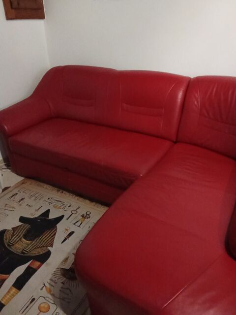 Canapé d'angle convertible en cuir véritable 2500 Lauzun (47)