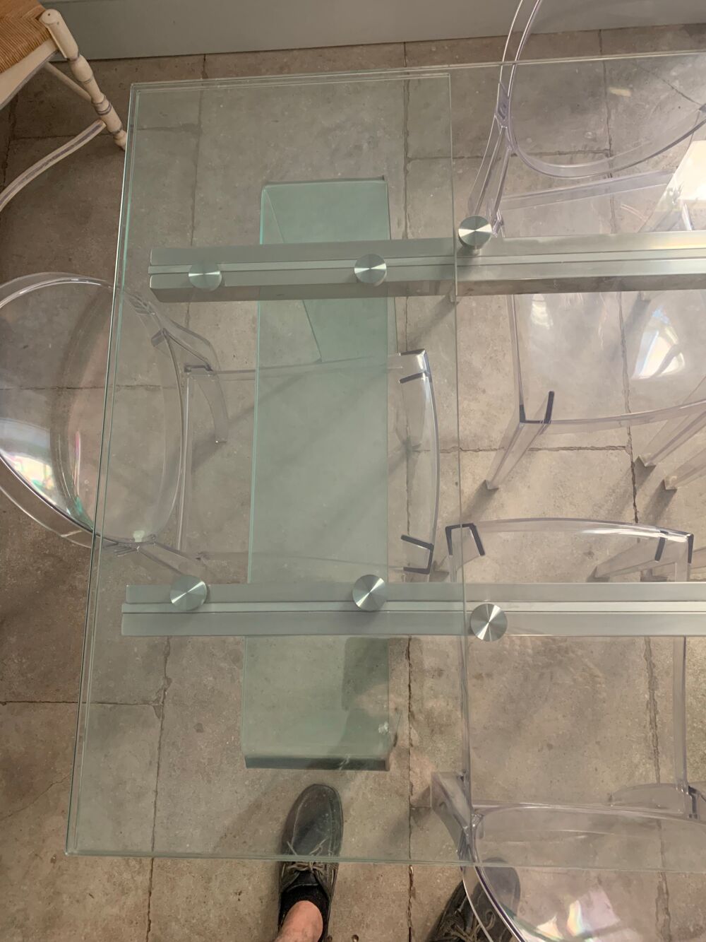 Table en verre de salle &agrave; manger Meubles