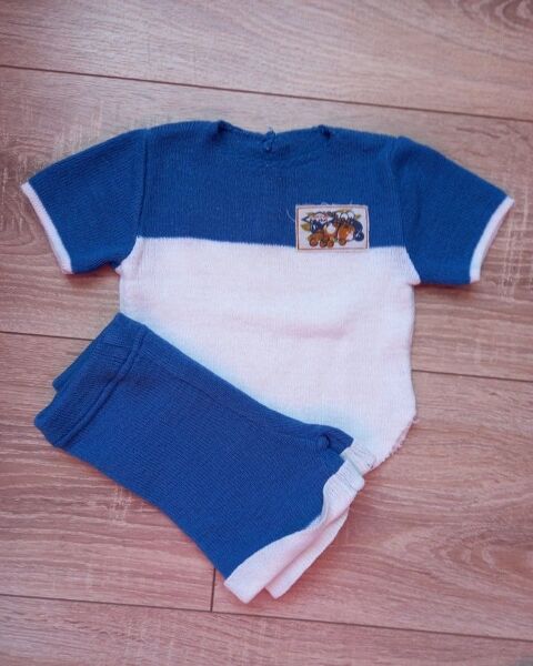 Ensemble vintage short et tee-shirt bleu et blanc 6 mois 2 Villiers (86)