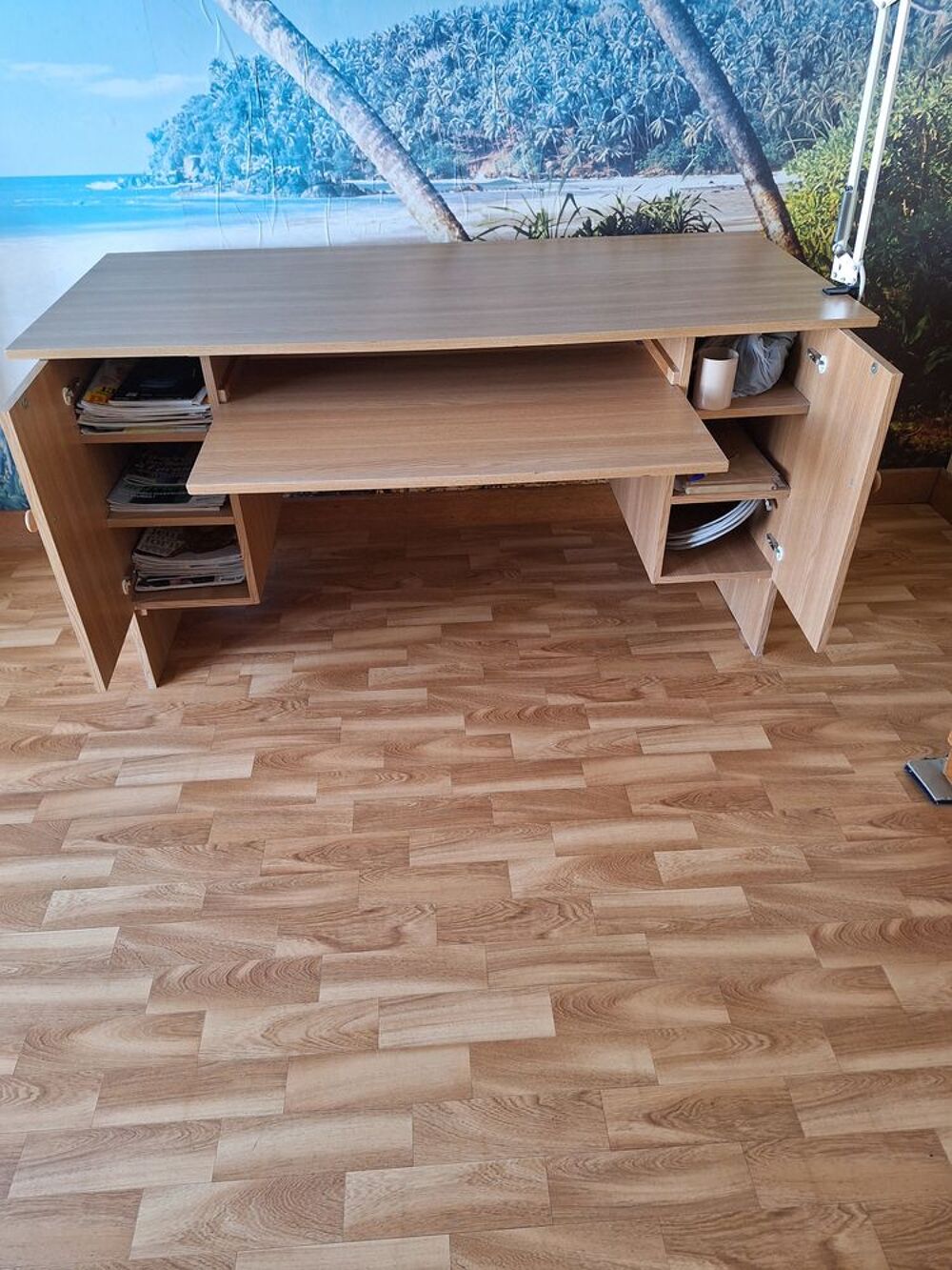 Bureau stratifi&eacute; couleur bois Meubles