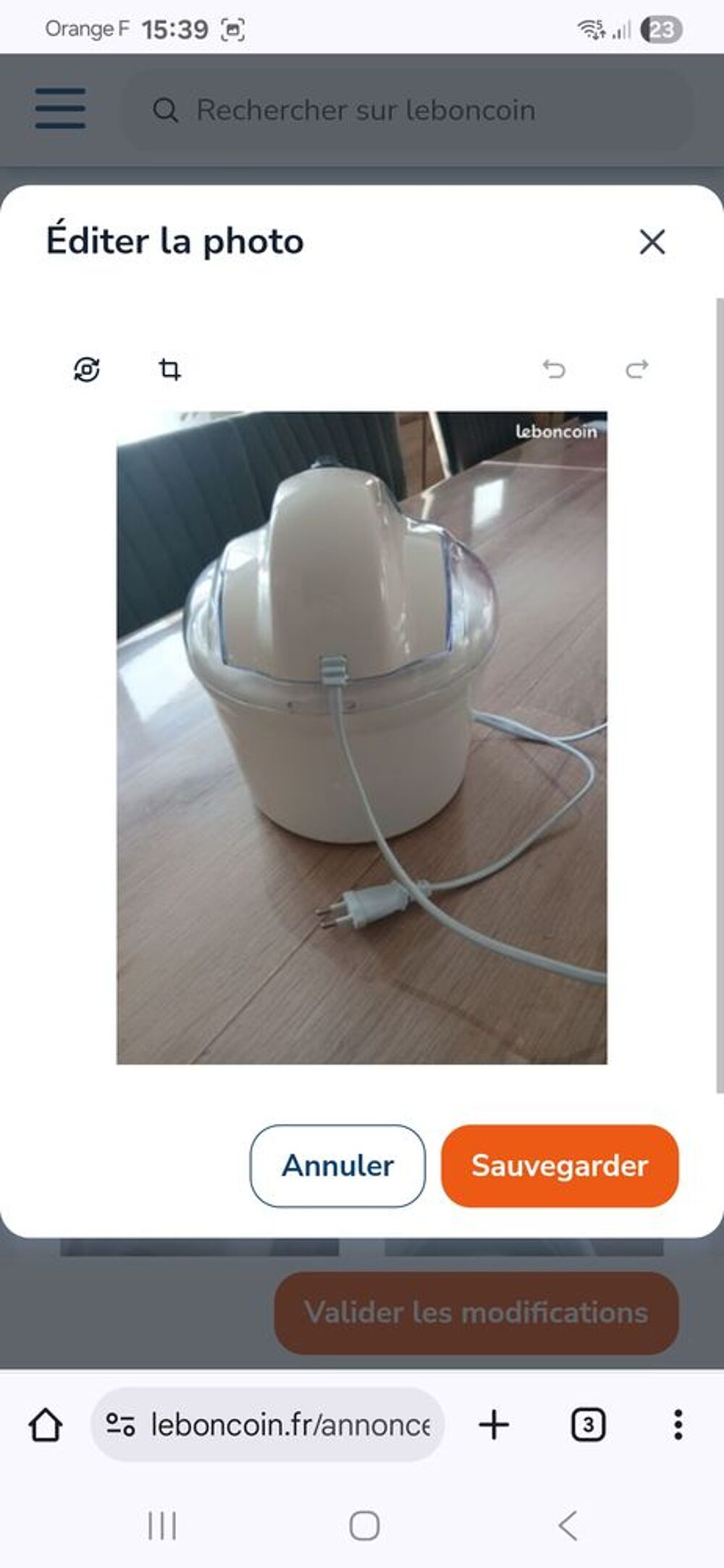 Sorbeti&egrave;re Electroménager