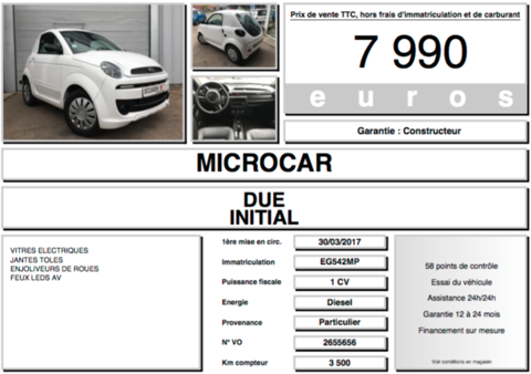 MICROCAR Voiture sans permis  occasion Carri&egrave;res-sous-Poissy 78955