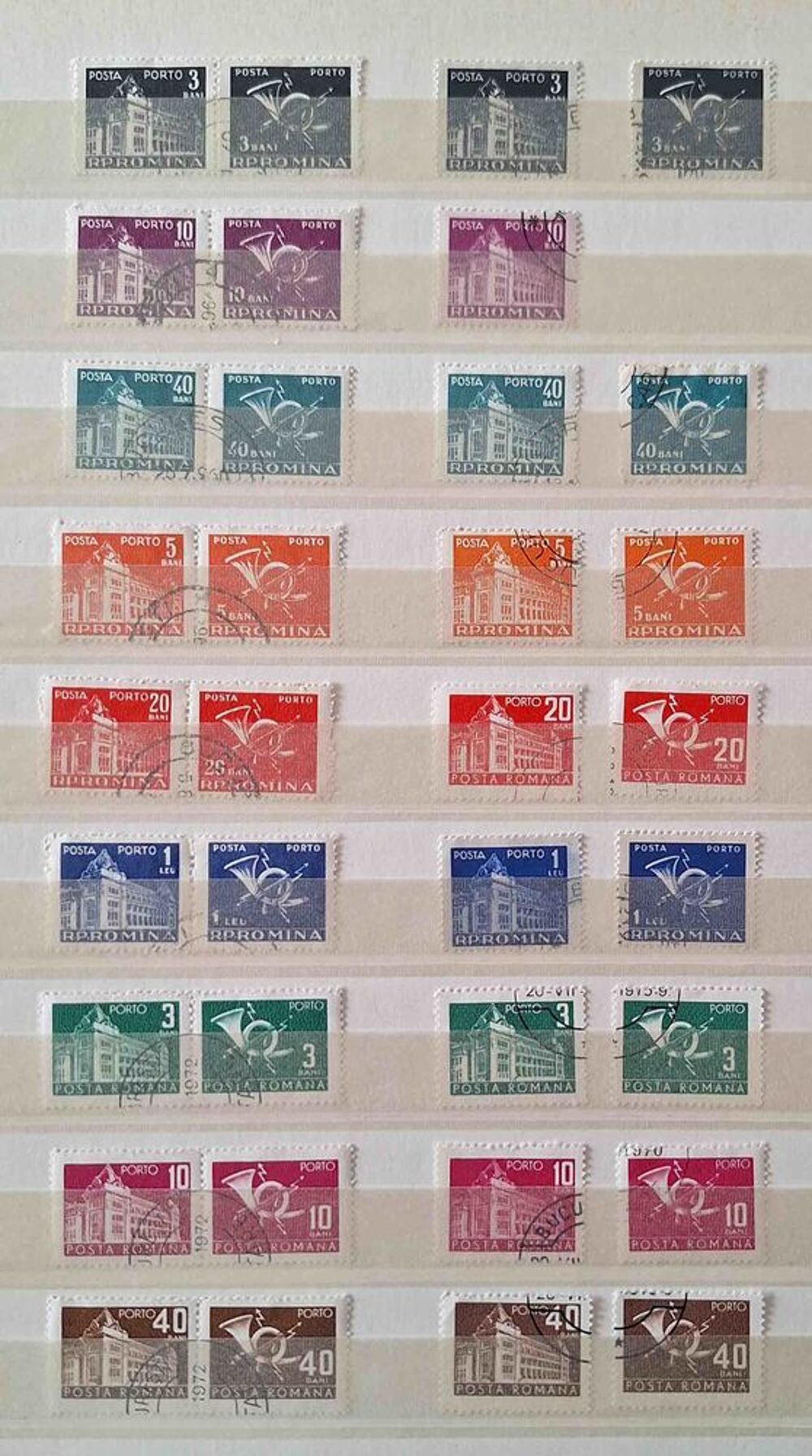 S&eacute;rie de timbres de collection de Roumanie C 