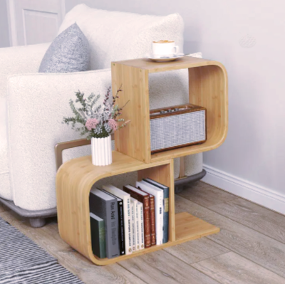 Petite &eacute;tag&egrave;re design asym&eacute;trique ? Bois clair naturel Meubles