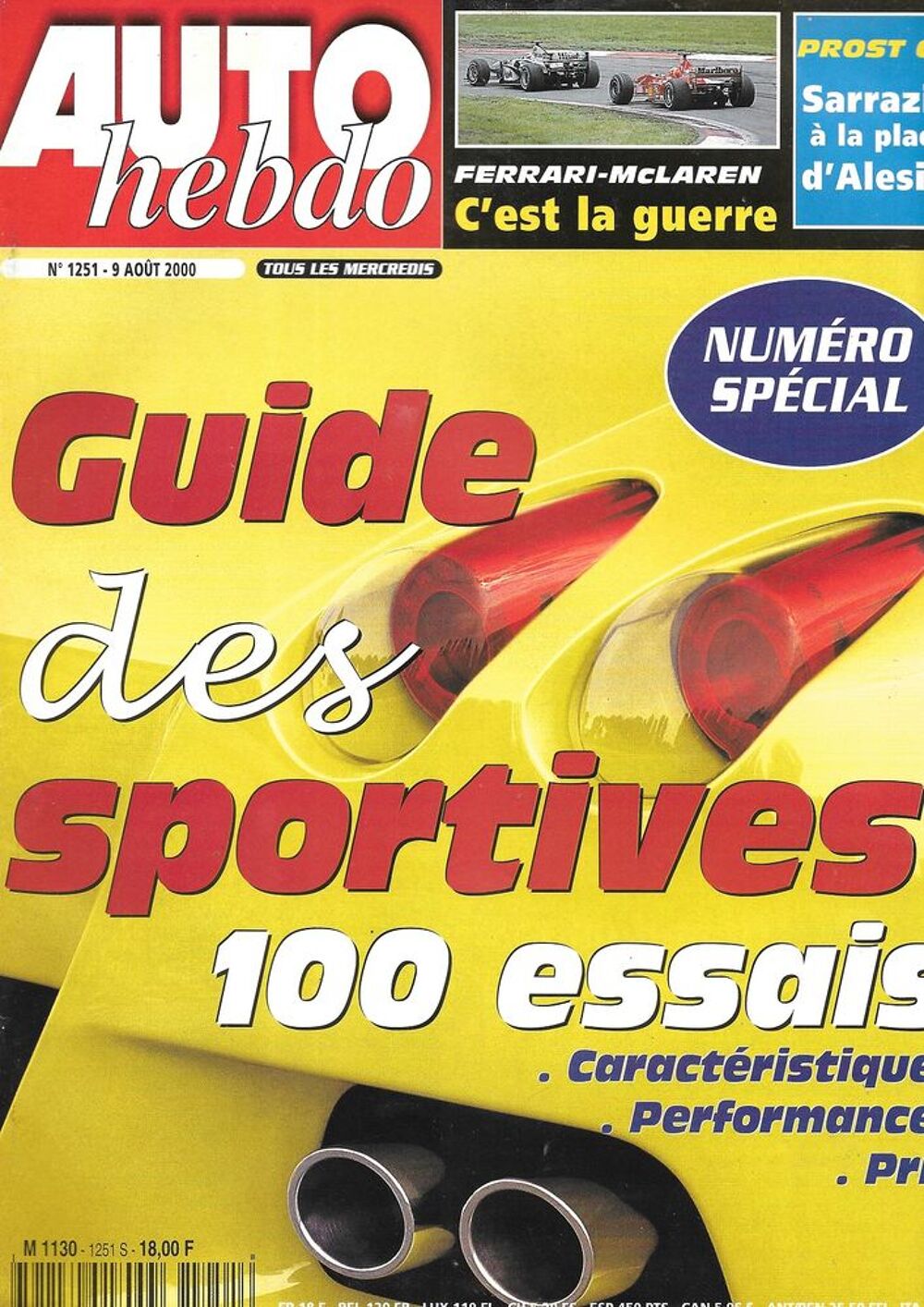 AUTO HEBDO n&deg;1251 2000 Guide des Sportives 24 Heures de Spa Livres et BD