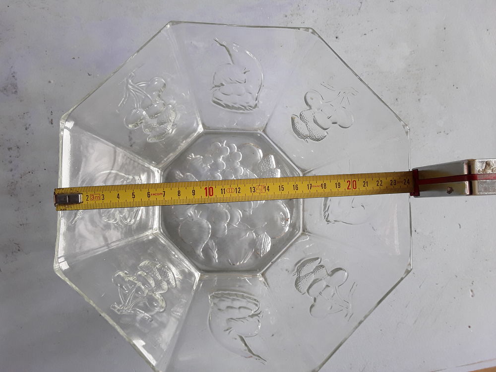 Coupe &agrave; fruits en verre transparent avec motifs ext&eacute;rieurs Décoration